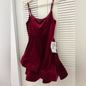 Red velvet formal dress